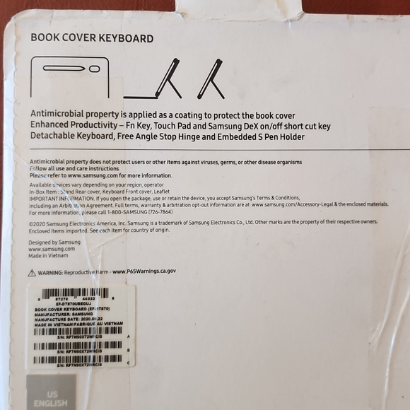 🌞HPx2🌞 NIB Samsung: Book Cover Keyboard Galaxy Tab S7/S7-5G - Picture 6 of 10